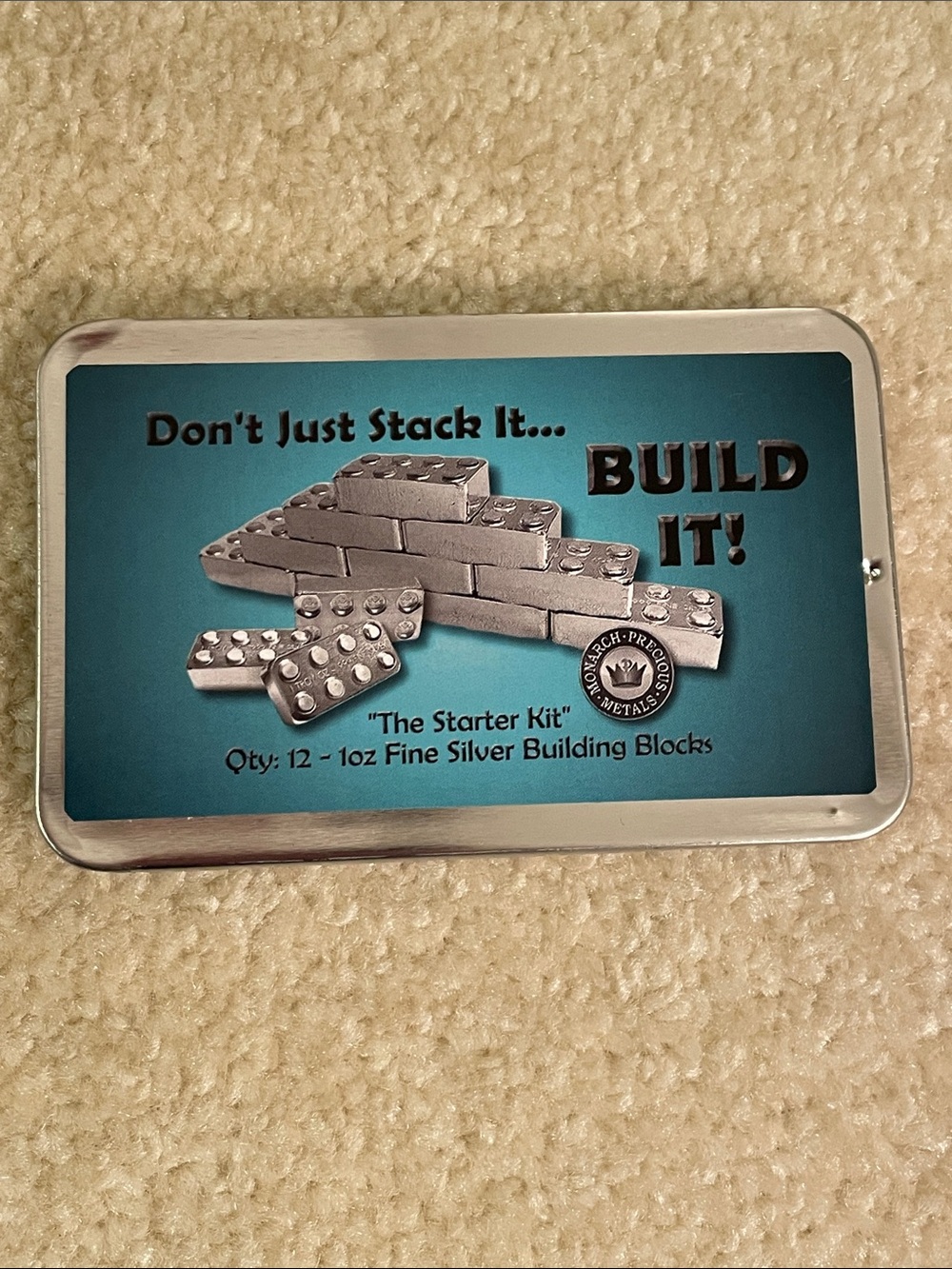Rare Set of 12 1 oz .999 Fine Silver Building Block Bars, New - Picture 2 of 5